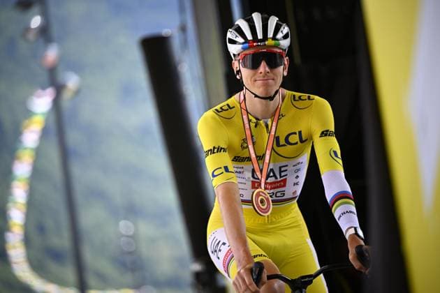 Slovenian Tadej Pogacar of UAE Team Emirates pictured at the start of stage 19 of the 2025 Tour de France cycling race, from Albertville to La Plagne (130km), on Friday 25 July 2025 in France. The 112th edition of the Tour de France starts on Saturday 5 July in Lille, France, and will finish in Paris, France on the 27th of July. JASPERxJACOBS  x129987182x