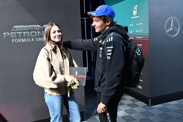 25 07 2025, xsvx, Motorsport FIA Formula 1, Grand Prix of Belgium v l girlfriend of Andrea Kimi Antonelli, Eli BabiÄkova Babickova FIA REGULATIONS PROHIBIT ANY USE OF PHOTOGRAPHS as IMAGE SEQUENCES and or QUASI VIDEO Spa