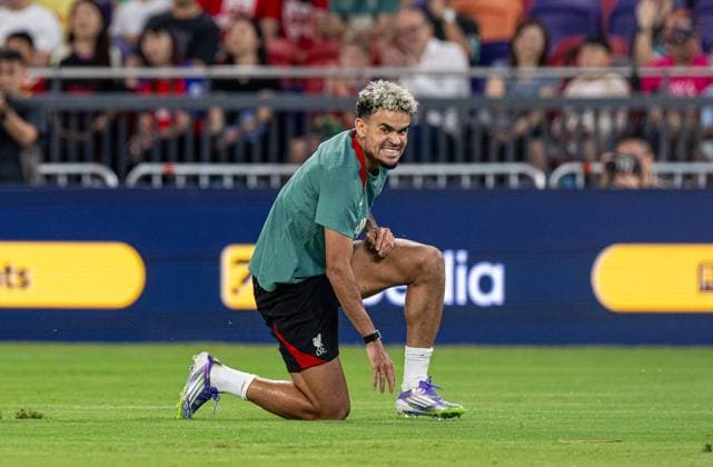 Football - Pre-Season - Liverpool FC Training HONG KONG - Thursday, July 24, 2025: Liverpool s Luis Diaz during a training session at the Kai Tak Stadium in Hong Kong ahead of the Hong Kong Football Festival 2025 pre-season tournament, on Day Four of the club s Asia Tour. (Photo by David Rawcliffe Propaganda) HONG KONG Kai Tak Stadium HONG KONG CHINA  Copyright: xPropagandaxPhotoxAgencyx 2025-07-24-181-LFC_Asia_Tour_Day_4