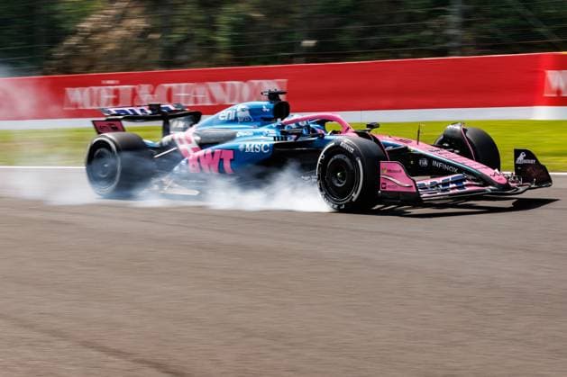 Pierre Gasly BWT Alpine F1 Team, 10 brakes with his car on the track, Belgian Grand Prix, Motorsport, Formula 1, 2025 season, 25 07 2025 Belgian Grand Prix, Motorsport, Formula 1, 2025 season, 25 07 2025 Spa Franchorchamps Copyright: xEibner-Pressefoto AlexanderxNeisx EP_ANS