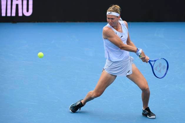 Czech tennis player Marie Bouzkova playes against Czech Tereza Valentova at the WTA, Tennis Damen Livesport Prague Open 2025 women s singles semifinals on the courts of TK Sparta Prague, in Prague, Czech Republic, on July 25, 2025. (CTKxPhoto MichalxKamaryt) CTKPhotoP2025072505014  CTKPhotoP2025072505014