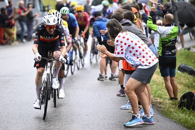 Belgian Tim Wellens of UAE Team Emirates pictured in action during stage 19 of the 2025 Tour de France cycling race, from Albertville to La Plagne (130km), on Friday 25 July 2025 in France. The 112th edition of the Tour de France starts on Saturday 5 July in Lille, France, and will finish in Paris, France on the 27th of July. JASPERxJACOBS  x129997114x