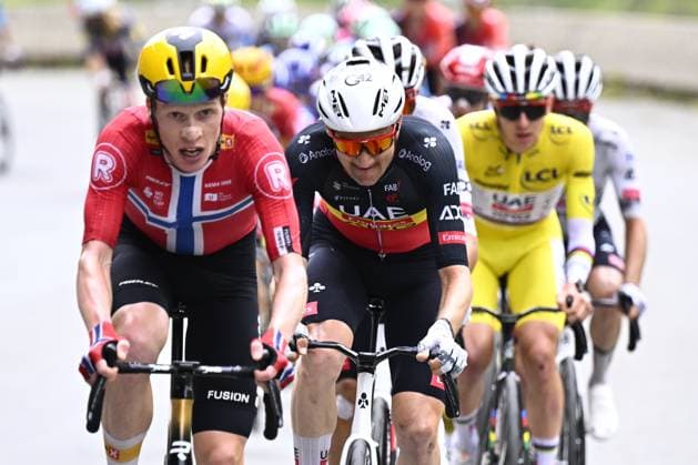 Belgian Tim Wellens of UAE Team Emirates pictured in action during stage 19 of the 2025 Tour de France cycling race, from Albertville to La Plagne (130km), on Friday 25 July 2025 in France. The 112th edition of the Tour de France starts on Saturday 5 July in Lille, France, and will finish in Paris, France on the 27th of July. JASPERxJACOBS  x129997582x