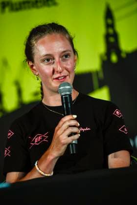 TOUR DE FRANCE FEMININ 2025 PHOTOPQR OUEST FRANCE Mathieu Pattier ; VANNES ; 25 07 2025 ; Conférence de presse avant le départ du tour de France 2025 depuis Vannes le samedi 26 juillet 2025. Cédrine Kerbaol Cycliste française Women s 2025 Tour de France starts on saturday from Vannes, France, VANNES France  Copyright: xPHOTOPQR OUESTxFRANCE MAXPPPxMathieuxPattierx 20250725OFR3202 20250725OFR3202