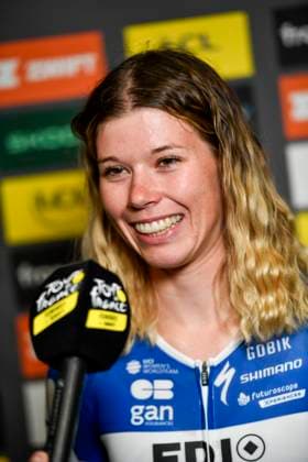 TOUR DE FRANCE FEMININ 2025 PHOTOPQR OUEST FRANCE Mathieu Pattier ; VANNES ; 25 07 2025 ; Conférence de presse avant le départ du tour de France 2025 depuis Vannes le samedi 26 juillet 2025. Marie Le Net FDJ SUEZ Cycliste française Women s 2025 Tour de France starts on saturday from Vannes, France, VANNES France  Copyright: xPHOTOPQR OUESTxFRANCE MAXPPPxMathieuxPattierx 20250725OFR3219 20250725OFR3219