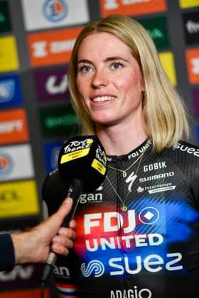 TOUR DE FRANCE FEMININ 2025 PHOTOPQR OUEST FRANCE Mathieu Pattier ; VANNES ; 25 07 2025 ; Conférence de presse avant le départ du tour de France 2025 depuis Vannes le samedi 26 juillet 2025. Demi Vollering FDJ SUEZ Cycliste néerlandaise Women s 2025 Tour de France starts on saturday from Vannes, France, VANNES France  Copyright: xPHOTOPQR OUESTxFRANCE MAXPPPxMathieuxPattierx 20250725OFR3233 20250725OFR3233