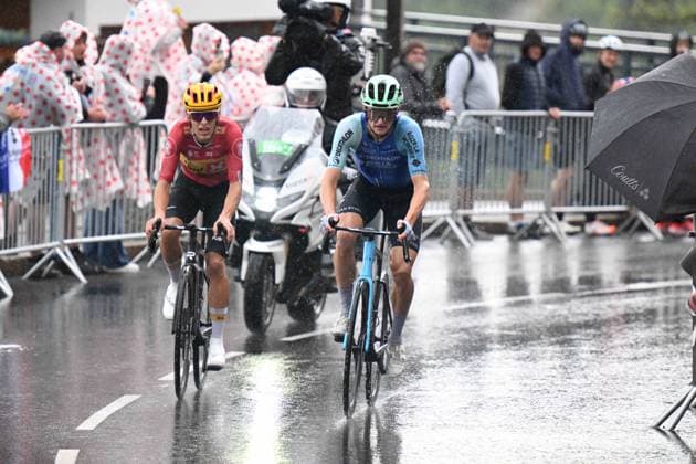 25-07-2025 Tour De France; Tappa 19 Albertville - La Plagne; 2025, Uno X Mobility; 2025, Decathlon - Ag2r La Mondiale; Johannessen, Tobias Halland; Gall, Felix; La Plagne; 