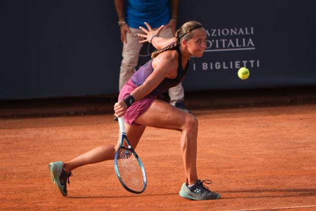 Hanne Vandewinkel in action against Tatiana Proozorova during the 36th Palermo Ladies Open at Country Time Club during 36Â° Palermo Ladies Open, International Tennis match in Palermo, Italy, July 25 2025  Copyright: xFedericoxSerra IPAxSportx xipa-agency.netx xx IPA_60971972 IPA_Agency_IPA60971972