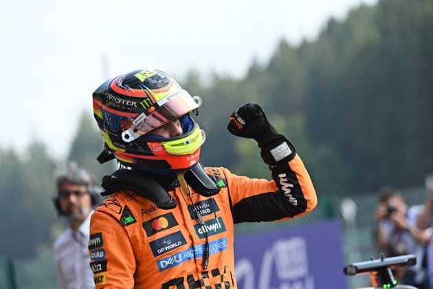 25 07 2025, xrarjax, Motorsport FIA Formula 1, Belgian Grand Prix v l Oscar Piastri McLaren starting number 81 after pole for the sprint race DFL DFB REGULATIONS PROHIBIT ANY USE OF PHOTOGRAPHS as IMAGE SEQUENCES and or QUASI VIDEO Spa