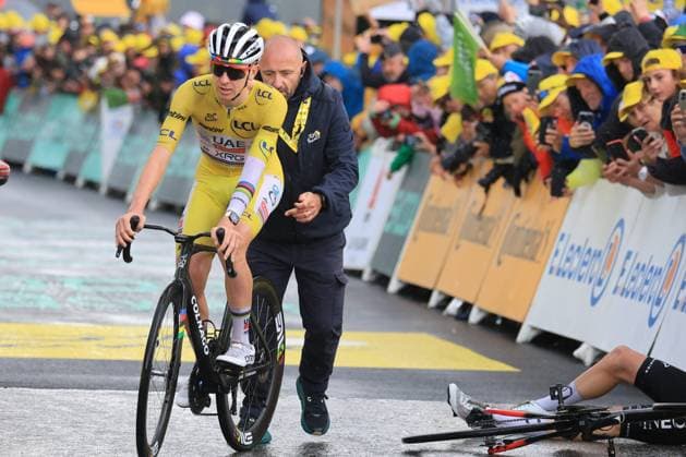 Tour de France - UCI Cycling Race 2025 Pierre Teyssot MAXPPP ; Tour de France - UCI Cycling Race 2025 in La Plagne, France on July 25, 2025. Stage 19 from Albertville to La Plagne 93.1 km. Thymen Arensman (NED) IGD wins the stage, Tadej Pogacar (SLO) remains leader in yellow. Tadej Pogacar (SLO) Pierre Teyssot Maxppp - The 112th edition of the Tour de France starts on Saturday 5 July in Lille, France, and will finish in Paris, France on the 27th of July. stage 19 of the 2025 Tour de France cycling race, from Albertville to La Plagne (130km), on Friday 25 July 2025 La Plagne Savoie France  Copyright: xMAXPPPxPierrexTeyssotx TEP64225 TEP64225