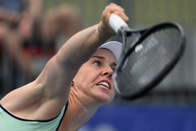 Czech tennis player Linda Noskova playes against Xinyu Wang of China at the WTA, Tennis Damen Livesport Prague Open 2025 women s singles semifinals on the courts of TK Sparta Prague, in Prague, Czech Republic, on July 25, 2025. (CTKxPhoto MichalxKamaryt) CTKPhotoP2025072506167  CTKPhotoP2025072506167