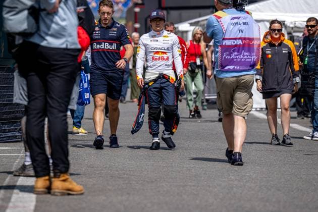 STAVELOT, BELGIUM: Yuki Tsunoda, racing for the Red Bull Racing team during the 2025 Formula 1 Belgian Grand Prix at the Circuit de Spa-Francorchamps in Stavelot, Belgium