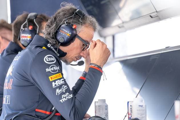 STAVELOT, BELGIUM: Laurent Mekies, racing for the Red Bull Racing team during the 2025 Formula 1 Belgian Grand Prix at the Circuit de Spa-Francorchamps in Stavelot, Belgium