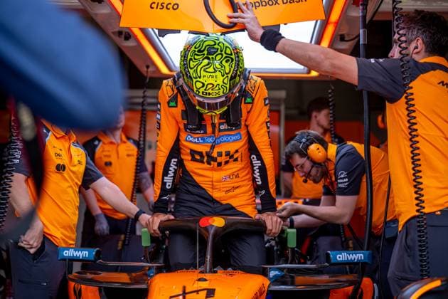 STAVELOT, BELGIUM: Lando Norris, racing for the McLaren F1 team during the 2025 Formula 1 Belgian Grand Prix at the Circuit de Spa-Francorchamps in Stavelot, Belgium