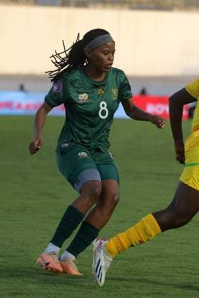 CASABLANCA, MOROCCO - JULY 25: Hildah Magaia of South Africa and Comfort Yeboah of Ghana during the 2025 Women s Africa Cup of Nations (WAFCON) third place match between Ghana and South Africa at Stade Larbi Zaouli on July 25, 2025 in Casablanca, Morocco. Photo by Mansa Ayoola Copyright: xx