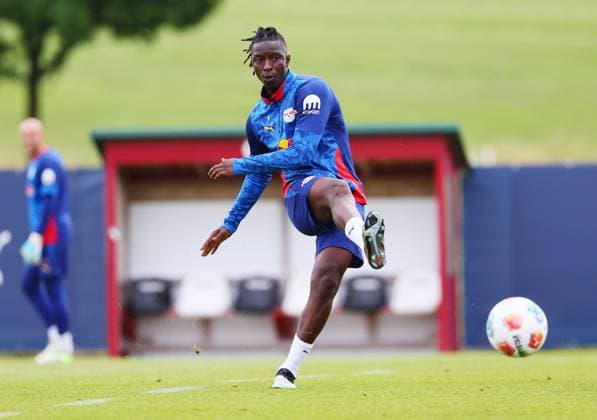 RB Leipzig training camp day 2 Bundesliga Donaueschingen, 24 07 2025, SV Aasen Stadion, Soccer, Bundesliga , RB LEIPZIG pre-season preparation in Baden Wuerttemberg , In the picture Amadou Haidara 8, RB Leipzig , Picture Point