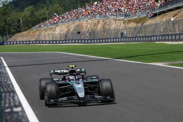 Formula 1 Moët & Chandon Belgian Grand Prix 2025 Laurent Lefebvre OVERTAKE MAXPPP - Stavelot 25 07 2025 12 ANTONELLI Andrea Kimi (ita), Mercedes AMG Petronas, action at the Formula 1 Moët & Chandon Belgian Grand Prix 2025, the 13th round of the 2025 FIA Formula 1 World Championship, WM, Weltmeisterschaft at the Circuit de Spa-Francorchamps in Stavelot, Belgium, from July 24 to 27, 2025 Stavelot Belgium  Copyright: xOVERTAKE MAXPPPxLaurentxLefebvrex OVT202507263940 OVT202507263940
