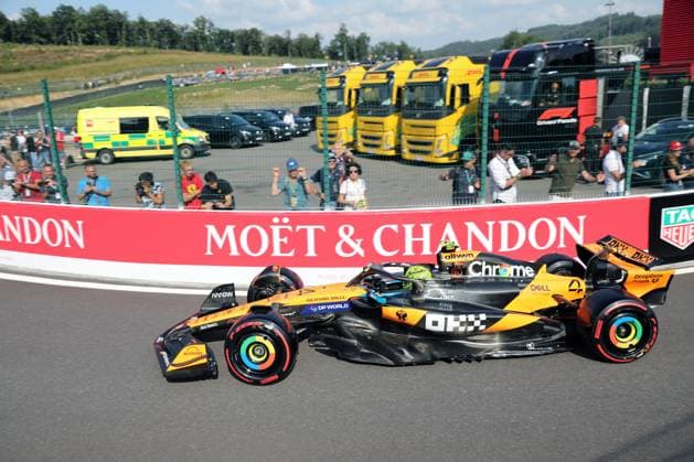 Stavelot, Belgium July 24 27, 2025 FIA Formula 1 World Championship Grand Prix Belgium Circuit de Spa Francorchamps 2025 Sprint Qualifying Friday Pictured Lando Norris GBR Circuit de Spa Francorchamps Copyright: xFotostandx xHorstxBernhardtx