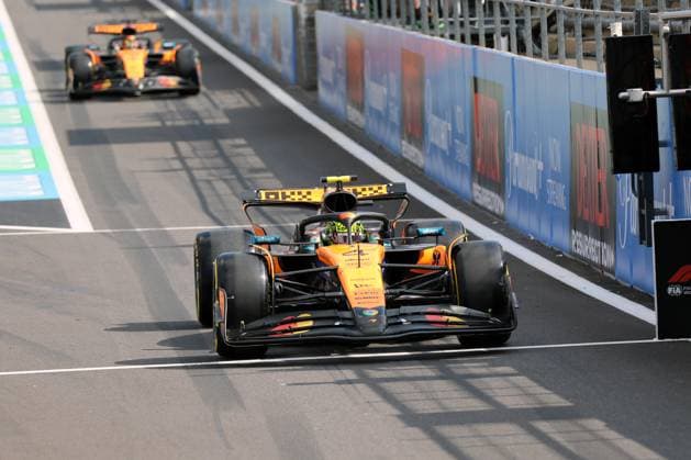 Stavelot, Belgium July 24 27, 2025 FIA Formula 1 World Championship Grand Prix Belgium Circuit de Spa Francorchamps 2025 Sprint Qualifying Friday Pictured Lando Norris GBR and Oscar Piastri AUS Circuit de Spa Francorchamps Copyright: xFotostandx xHorstxBernhardtx