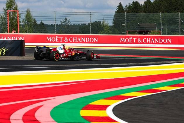 (250726) -- STAVELOT, July 26, 2025 -- Ferrari s British driver Lewis Hamilton drives out of the track during the Sprint Qualifying of the Formula One Belgian Grand Prix at the Spa-Francorchamps circuit in Stavelot, on July 25, 2025. (Photo by Xinhua) (SP)BELGIUM-SPA-FRANCORCHAMPS-F1-BELGIAN GRAND PRIX-SPRINT-QUALIFYING LixQixiang 