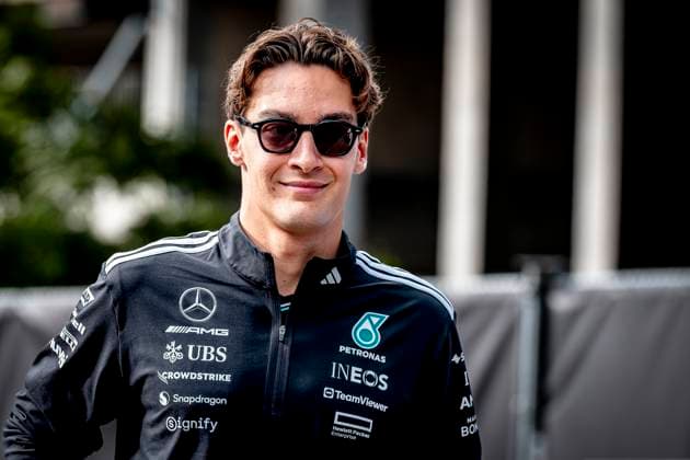 Formule 1 driver George Russell of Mercedes during the sprintrace and qualification Grand Prix Formula 1 Spa Francorchamps 2025 at the Circuit Spa Francorchamps for the Formula 1 Moët Chandon Belgium Grand Prix 2025 season 2025 2026 in SPA, Belgium on 26 july 2025, photo by Marcel van Dorst EYE4images DeFodi Images