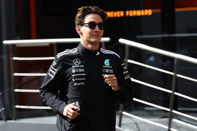 26 07 2025, xsvx, Motorsport FIA Formula 1, Belgian Grand Prix v l George Russell Mercedes AMG Petronas starting number 63 FIA REGULATIONS PROHIBIT ANY USE OF PHOTOGRAPHS as IMAGE SEQUENCES and or QUASI VIDEO Spa