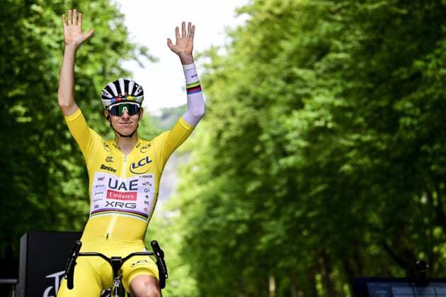 Slovenian Tadej Pogacar of UAE Team Emirates pictured ahead of the stage 20 of the 2025 Tour de France cycling race, from Nantua to Montpellier (185km), on Saturday 26 July 2025 in France. The 112th edition of the Tour de France starts on Saturday 5 July in Lille, France, and will finish in Paris, France on the 27th of July. DIRKxWAEM  x130042084x