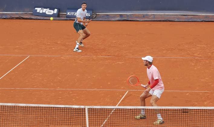 TENNIS - ATP, Tennis Herren Generali Open 2025 KITZBUEHEL,AUSTRIA,26.JUL.25 - TENNIS - ATP World Tour, Generali Open. Image shows Joel Schwaerzler (AUT) and Neil Oberleitner (AUT).  GEPAxpictures xMatthiasxHauer