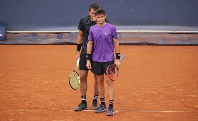 TENNIS - ATP, Tennis Herren Generali Open 2025 KITZBUEHEL,AUSTRIA,26.JUL.25 - TENNIS - ATP World Tour, Generali Open. Image shows Petr Nouza (CZE) and Patrik Rikl (CZE).  GEPAxpictures xMatthiasxHauer