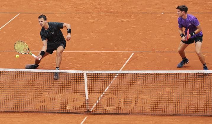 TENNIS - ATP, Tennis Herren Generali Open 2025 KITZBUEHEL,AUSTRIA,26.JUL.25 - TENNIS - ATP World Tour, Generali Open. Image shows Petr Nouza (CZE) and Patrik Rikl (CZE).  GEPAxpictures xMatthiasxHauer