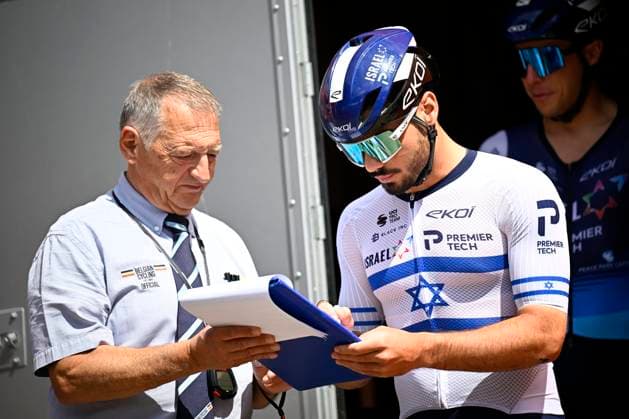 Tour de Wallonie 2025 Stage 1 NASSOGNE, BELGIUM - JULY 26 : Kogut Oded (ISR) of Israel - Premier Tech signing before the start of the race during stage 1 of the 30th edition of Tour de Wallonie an UCI ProSeries 2.Pro cycling road race stage for Men Elite of 182 km with start in Nassogne and finish in Nassogne on July 26, 2025 in Nassogne, Belgium, 26 07 2025 ( Motordriver Pieter Van Herzele - Nassogne Belgium  Copyright: xTomasxSiskx