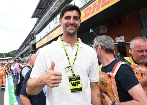 26.07.2025, xrarjax, Motorsport FIA Formel 1, Großer Preis von Belgien v.l. Thibaut Courtois (Real Madrid) Spa