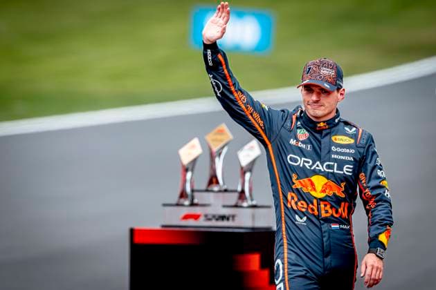 Formule 1 driver MAX Verstappen of Red Bull Racing wins the sprintrace during the sprintrace and qualification Grand Prix Formula 1 Spa Francorchamps 2025 at the Circuit Spa Francorchamps for the Formula 1 Moët Chandon Belgium Grand Prix 2025 season 2025 2026 in SPA, Belgium on 26 july 2025, photo by Marcel van Dorst EYE4images DeFodi Images