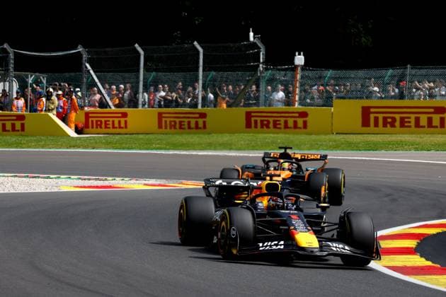 1 Max Verstappen NLD, Oracle Red Bull Racing , 81 Oscar Piastri AUS, McLaren F1 Team , F1 Grand Prix of Belgium at Circuit de Spa Francorchamps on July 26, 2025 in Spa Francorchamps, Belgium Photo by HOCH ZWEI Spa Francorchamps Belgium