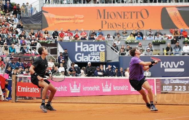 TENNIS - ATP, Tennis Herren Generali Open 2025 KITZBUEHEL,AUSTRIA,26.JUL.25 - TENNIS - ATP World Tour, Generali Open. Image shows Petr Nouza (CZE) and Patrik Rikl (CZE).  GEPAxpictures xMatthiasxHauer