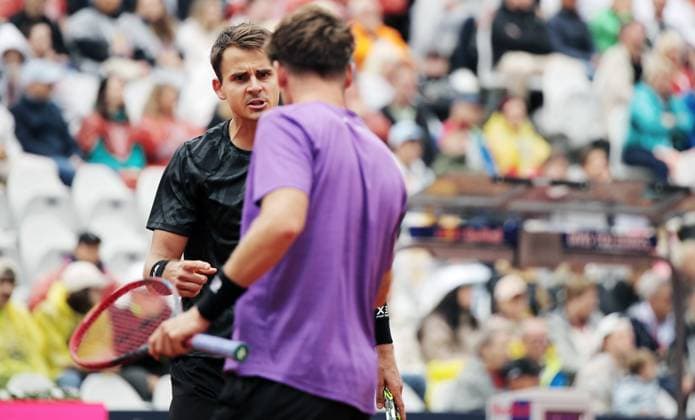 TENNIS - ATP, Tennis Herren Generali Open 2025 KITZBUEHEL,AUSTRIA,26.JUL.25 - TENNIS - ATP World Tour, Generali Open. Image shows Petr Nouza (CZE) and Patrik Rikl (CZE).  GEPAxpictures xMatthiasxHauer