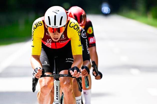 Tour de Wallonie 2025 Stage 1 NASSOGNE, BELGIUM - JULY 26 : Rider of Cofidis leading the escape pack during stage 1 of the 30th edition of Tour de Wallonie an UCI ProSeries 2.Pro cycling road race stage for Men Elite of 182 km with start in Nassogne and finish in Nassogne on July 26, 2025 in Nassogne, Belgium, 26 07 2025 ( Motordriver Pieter Van Herzele - Nassogne Belgium  Copyright: xTomasxSiskx