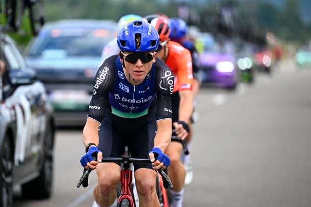 Tour de Wallonie 2025 Stage 1 NASSOGNE, BELGIUM - JULY 26 : Rider of Team Baloise Glowi Lions in action during stage 1 of the 30th edition of Tour de Wallonie an UCI ProSeries 2.Pro cycling road race stage for Men Elite of 182 km with start in Nassogne and finish in Nassogne on July 26, 2025 in Nassogne, Belgium, 26 07 2025 ( Motordriver Pieter Van Herzele - Nassogne Belgium  Copyright: xTomasxSiskx