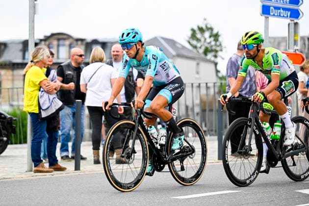 Tour de Wallonie 2025 Stage 1 NASSOGNE, BELGIUM - JULY 26 : Zanoncello Enrico of VF Group - Bardiani CSF - Faizane in action during stage 1 of the 30th edition of Tour de Wallonie an UCI ProSeries 2.Pro cycling road race stage for Men Elite of 182 km with start in Nassogne and finish in Nassogne on July 26, 2025 in Nassogne, Belgium, 26 07 2025 ( Motordriver Pieter Van Herzele - Nassogne Belgium  Copyright: xTomasxSiskx