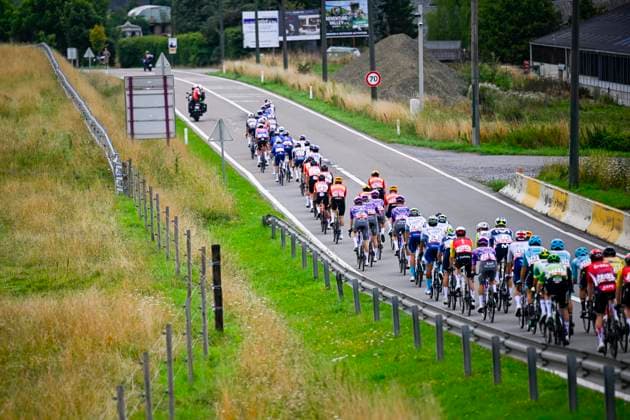 Tour de Wallonie 2025 Stage 1 NASSOGNE, BELGIUM - JULY 26 : Illustration picture of the peloton during stage 1 of the 30th edition of Tour de Wallonie an UCI ProSeries 2.Pro cycling road race stage for Men Elite of 182 km with start in Nassogne and finish in Nassogne on July 26, 2025 in Nassogne, Belgium, 26 07 2025 ( Motordriver Pieter Van Herzele - Nassogne Belgium  Copyright: xTomasxSiskx
