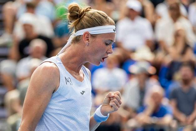 Czech tennis player Marie Bouzkova playes against Czech Linda Noskova at the WTA, Tennis Damen Livesport Prague Open 2025 women s singles final on the courts of TK Sparta Prague, in Prague, Czech Republic, on July 26, 2025. (CTKxPhoto OndrejxDeml) CTKPhotoP2025072603714  CTKPhotoP2025072603714