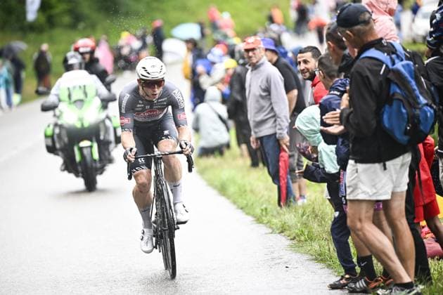 Australian Kaden Groves of Alpecin-Deceuninck pictured in action during stage 20 of the 2025 Tour de France cycling race, from Nantua to Montpellier (185km), on Saturday 26 July 2025 in France. The 112th edition of the Tour de France starts on Saturday 5 July in Lille, France, and will finish in Paris, France on the 27th of July. JASPERxJACOBS  x130053948x