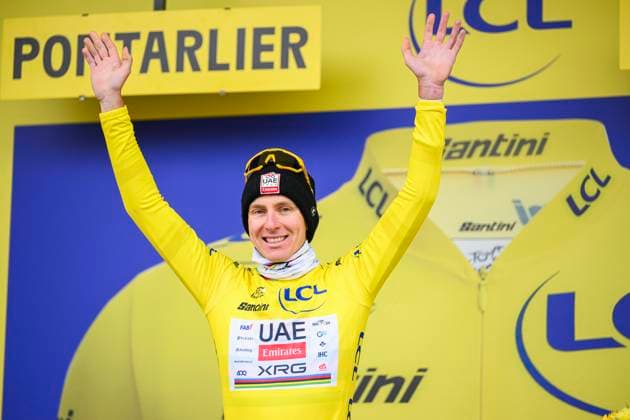 Tour de France 2025 Stage 20 PONTARLIER, FRANCE - JULY 26 : Pogacar Tadej (SLO) of UAE Team Emirates - XRG on the podium during stage 20 of the 112th edition of Tour de France an UCI World Tour 2.UWT cycling road race stage for Men Elite of 185 km with start in Nantua and finish in Pontarlier on July 26, 2025 in Pontarlier, France, 26 07 2025 ( Motordriver Kenny Verfaillie - Pontarlier France  Copyright: xVincentxKalutx