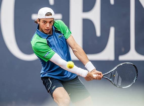 26 07 2025, Sportpark, Kitzbühel, AUT, ATP Tour, Generali Open Kitzbühel 2025, Final, Mens Singles, pictured Arthur Cazaux FRA Arthur Cazaux of France during men s single final match at the 2025 Generali Open Kitzbühel of the ATP Tour at the Sportpark in Kitzbühel, Austria on 2025 07 26 Expa Kitzbühel  EP_ade