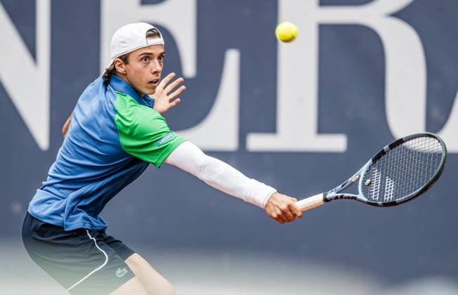 26 07 2025, Sportpark, Kitzbühel, AUT, ATP Tour, Generali Open Kitzbühel 2025, Final, Mens Singles, pictured Arthur Cazaux FRA Arthur Cazaux of France during men s single final match at the 2025 Generali Open Kitzbühel of the ATP Tour at the Sportpark in Kitzbühel, Austria on 2025 07 26 Expa Kitzbühel  EP_ade
