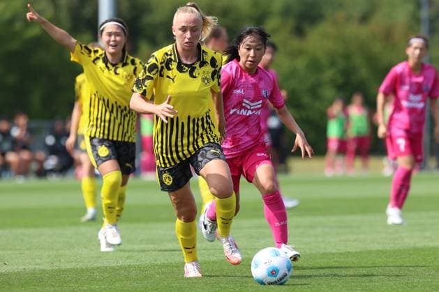 26 07 2025, Football, Women, Test match, Season 2025 2026, Borussia Dortmund vs Cerezo Osaka at BVB Hohenbuschei Football Park in Dortmund Germany Frederike Kempe Borussia Dortmund, 21 Dortmund Football Park BVB Hohenbuschei North Rhine-Westphalia Germany FZ