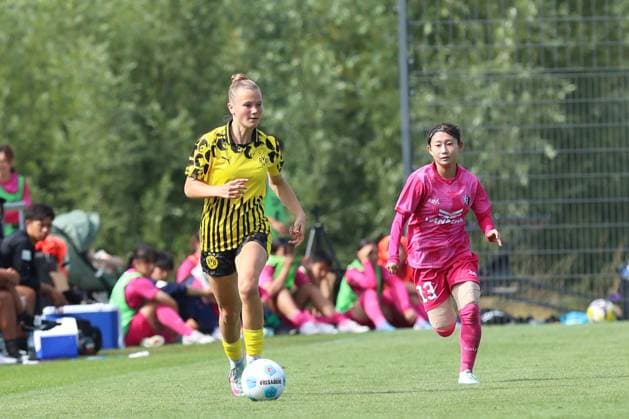 26 07 2025, Football, Women, Test match, Season 2025 2026, Borussia Dortmund vs Cerezo Osaka at BVB Hohenbuschei Football Park in Dortmund Germany Miyuka Cerezo Osaka, 13 Dortmund Football Park BVB Hohenbuschei North Rhine-Westphalia Germany FZ