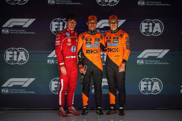MOTORI - Formula 1 - Belgian Grand Prix 2025 04 Lando Norris, (GRB) McLaren Mercedes MCL39, takes the pole at the Belgian GP ahead of Charles Leclerc and Oscar Piastri during the Belgian GP, Spa-Francorchamps 24-27 July 2025 Formula 1 World Championship, WM, Weltmeisterschaft 2025. Belgium Belgium  Copyright: xIPAxSport ABACAx