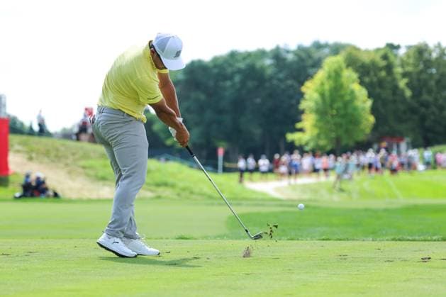 July 26th, 2025: Kurt Kitayama of the United States hits his shot on the thirteenth tee during the third round of the 3M Open 2025 at TPC Twin Cities on July 26th, 2025 in Blaine, Minnesota. -CSM Blaine USA - ZUMAc04_ 20250726_zma_c04_029 Copyright: xStevenxGarciax