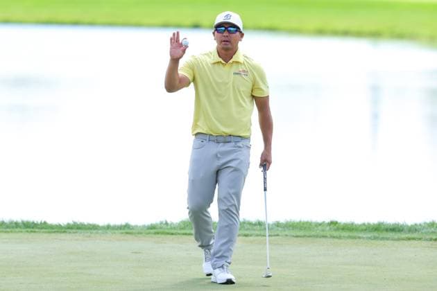 July 26th, 2025: Kurt Kitayama of the United States reacts after putting on the eighteenth green during the third round of the 3M Open 2025 at TPC Twin Cities on July 26th, 2025 in Blaine, Minnesota. -CSM Blaine USA - ZUMAc04_ 20250726_zma_c04_047 Copyright: xStevenxGarciax